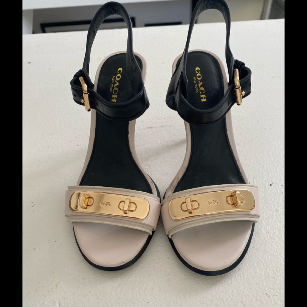 Coach Sling Back with Gold Plate Size 5
